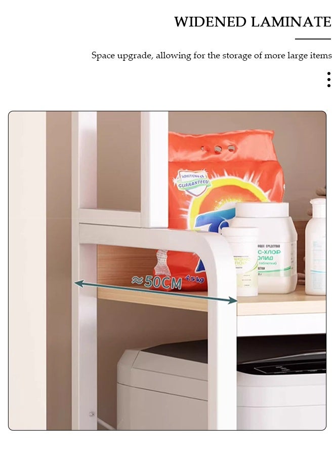 DUNISO Over the Washing Machine Storage Rack, 2-Tiers Drum Washer Dryer Stand Shelves, Space Saving Bathroom Balcony Organizer Rack,Large Capacity Laundry Shelf for Home, Hotel - Image 4